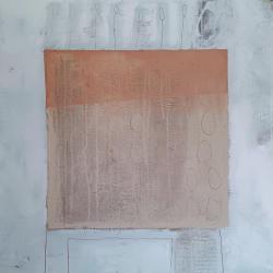 May-Britt Nyberg: Torte, Acryl und mixed Media auf Leinwand, 2023, 80 x 80 cm