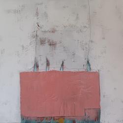 May-Britt Nyberg: Sardinen in der Dose, acryl und mixed Media auf Leinwand, 2023, 80 x 80 cm