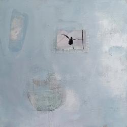 May-Britt Nyberg: O.T. (Ausschnitt), Acryl und Collage auf Leinwand, 80 x 80 cm, 2023